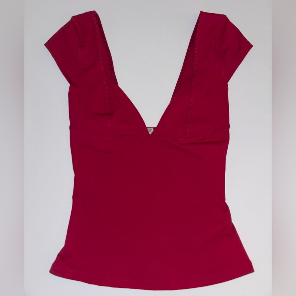 Free people Pink V-Neck Top